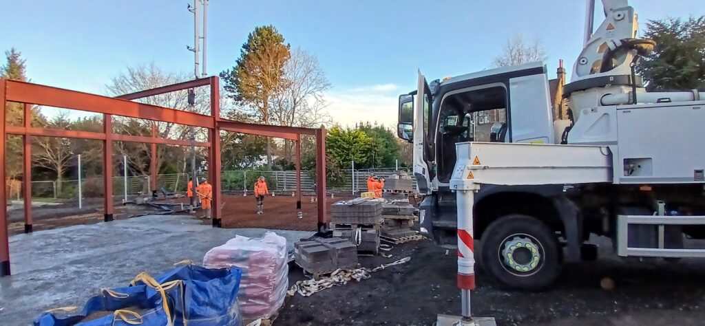 Concrete pump hire construction groundworks UK
